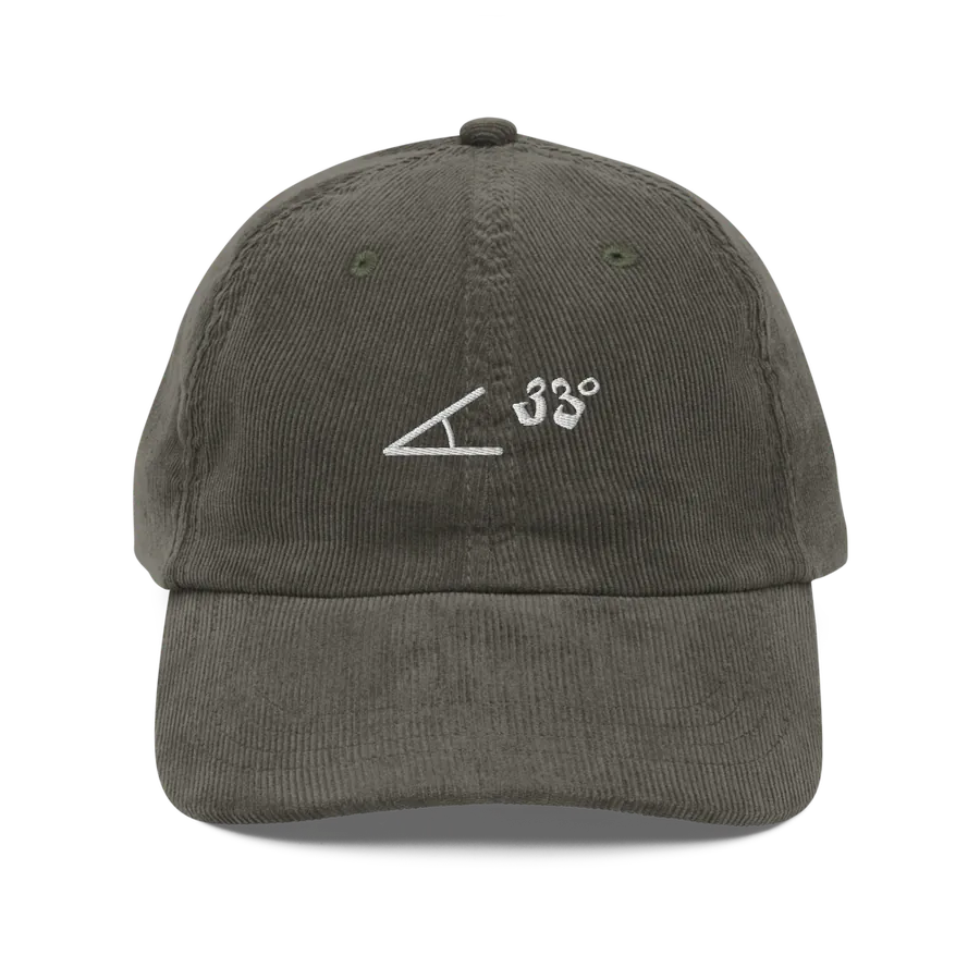 33° Angle Corduroy Cap, Olive