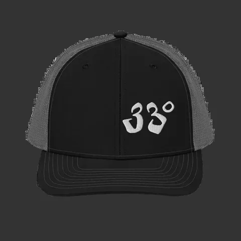 33 Degree Trucker Cap, Black/Grey Steel - White Logo