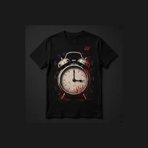 4 AM Clock Tee, Black