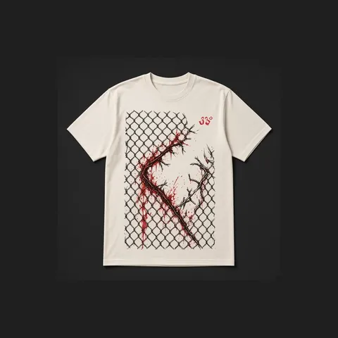 Octagon Wire Tee, Bone