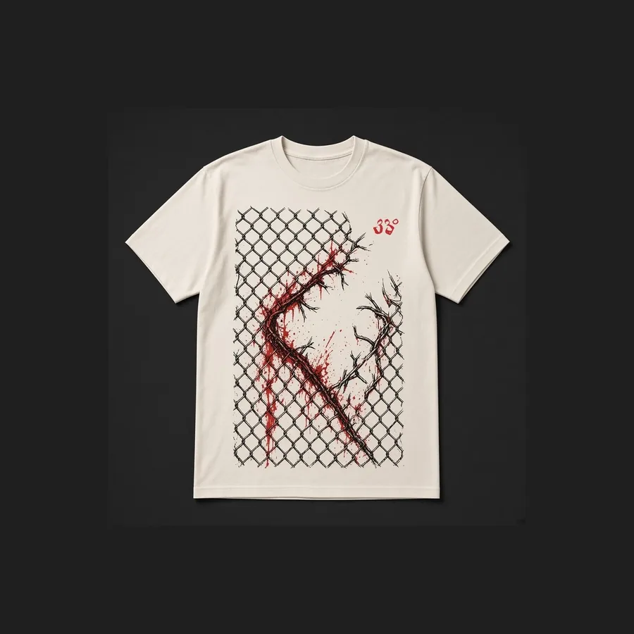 Octagon Wire Tee, Bone