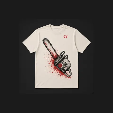 Chainsaw Tee, Bone