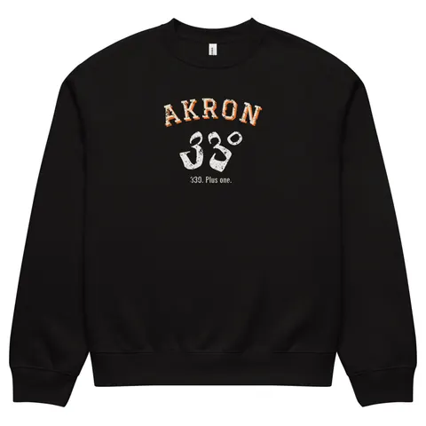 Collegiate Arch Oversized Crewneck, Black