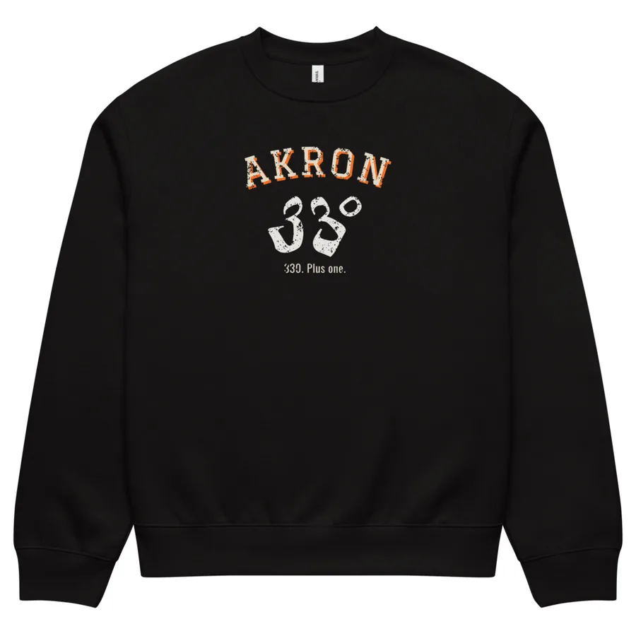 Collegiate Arch Oversized Crewneck, Black