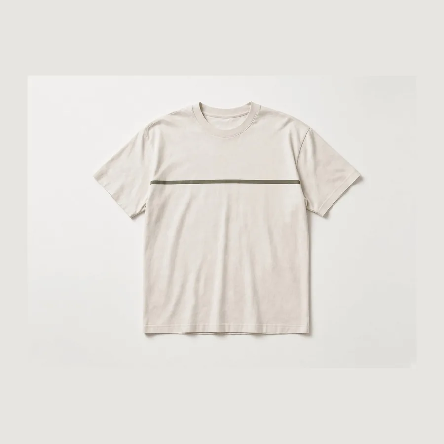 Earth Stripe Tee, Off-white / olive