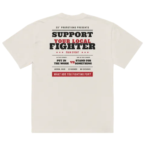 Fight Night Oversized Tee, Faded Bone