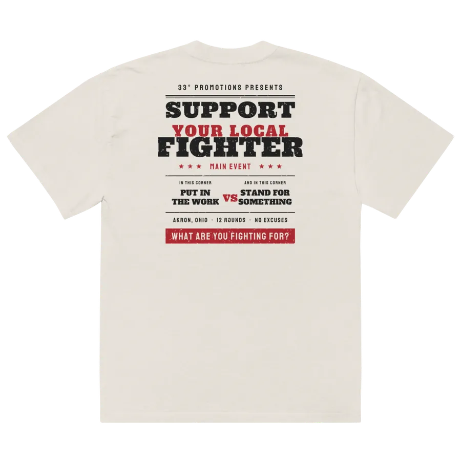 Fight Night Oversized Tee, Faded Bone