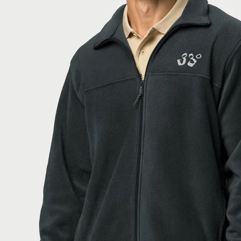 Fleece Jacket, Black, on model, front