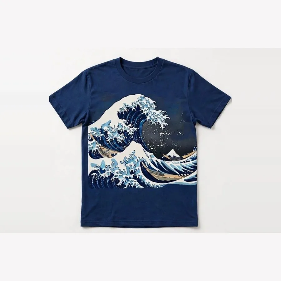 Great Wave Tee, Indigo