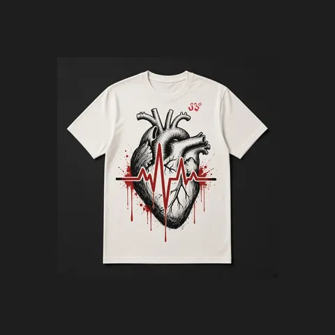 Heart Line Tee, Bone