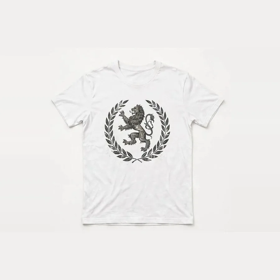 Lion and Laurel Tee, White