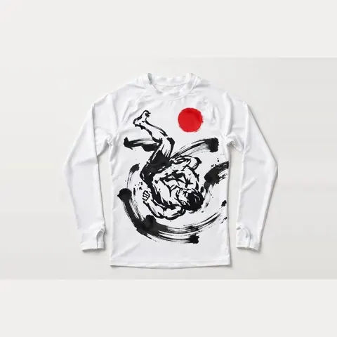 Sumi Roll Rash Guard, White / black / red