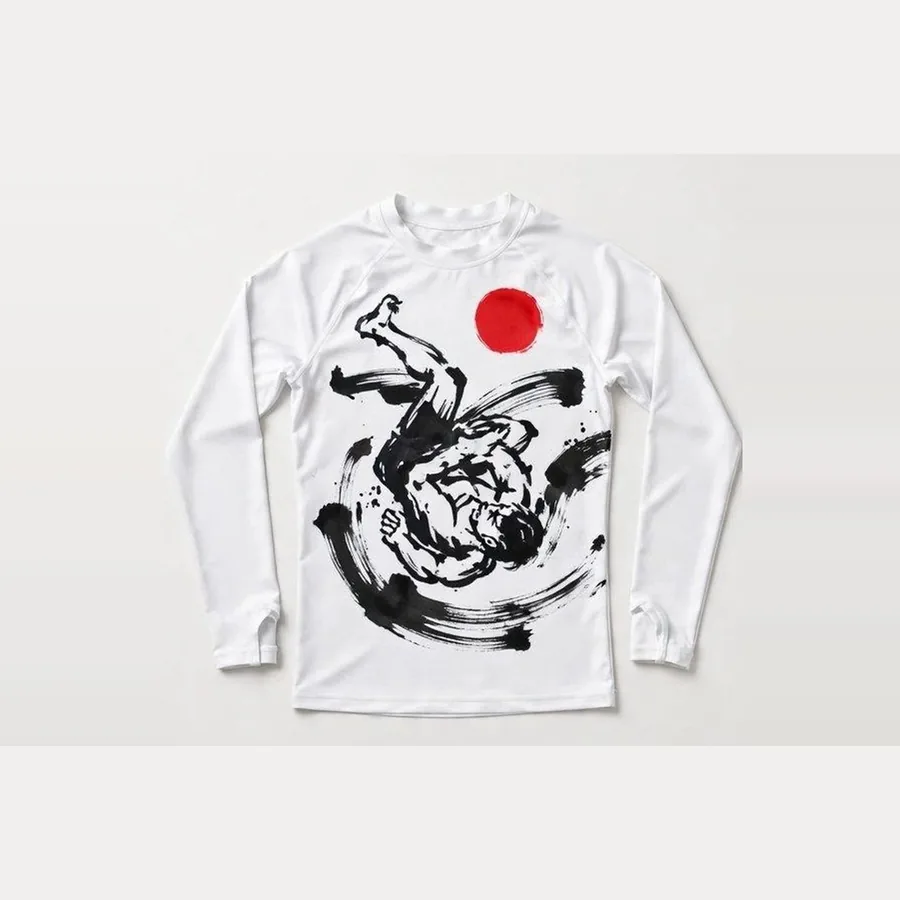 Sumi Roll Rash Guard, White / black / red