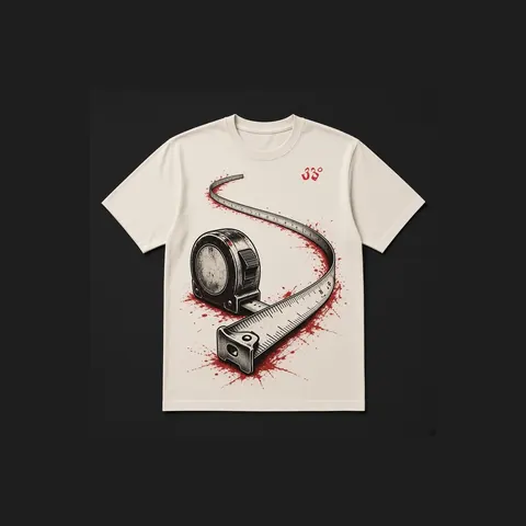 Tape Measure Tee, Bone