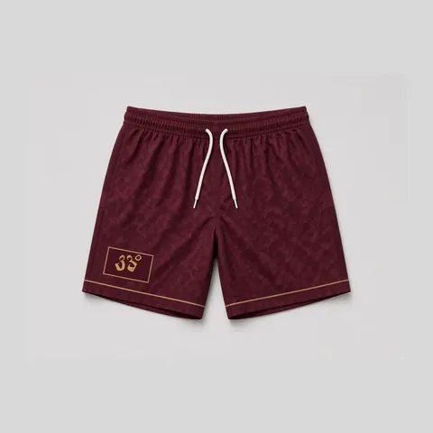 Name-Plate Shorts, Burgundy / gold