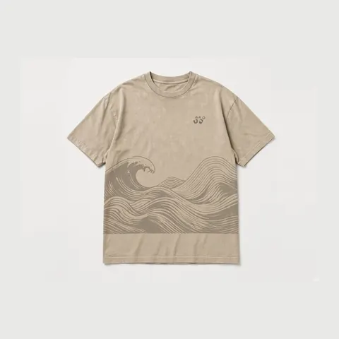Tonal Wave Tee, Stone-washed sand