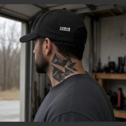 33 Degrees Construction Work Dad Cap (side: AKRON option) – on-model front view